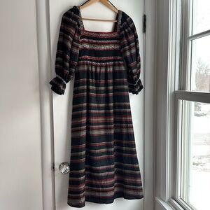 Anthropologie Hutch full length puffer sleeve dress